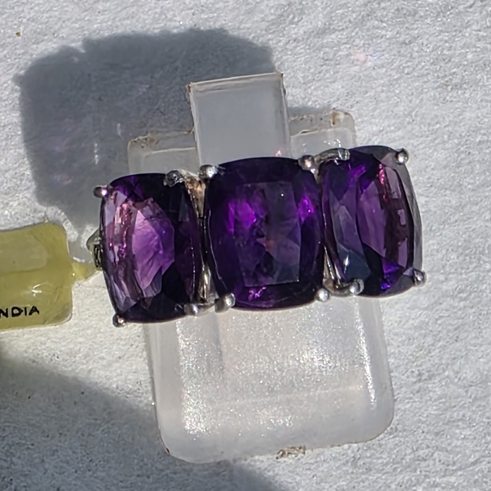 NWOT! Designer Signed  African Amethyst And Diamond Ring